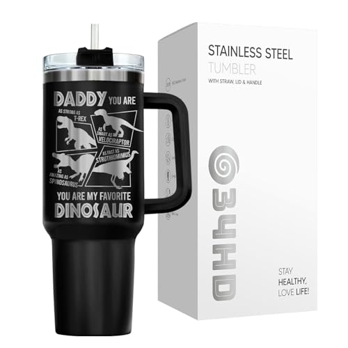 Father You're My Favorite Dinosaur 40 oz Tumbler with Handle