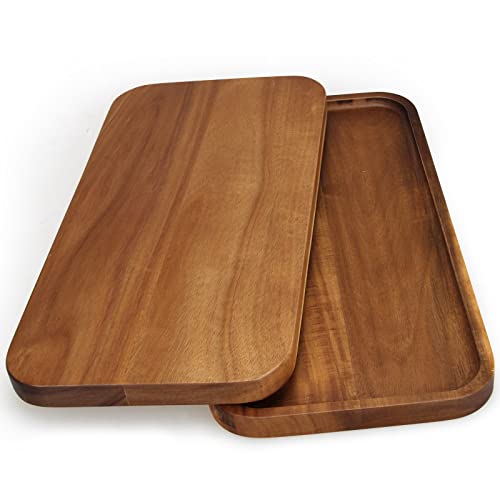 Large Wooden Serving Tray for Decor Charcuterie Boards Acacia Wood Platters