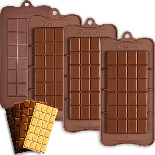 Chocolate Bar Molds Silicone Classic 4 Pack (4 Count)