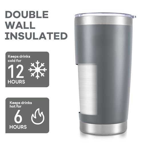 20 oz Tumbler with Lid Stainless Steel Insulated Tumblers Bulk Cups Mug (4 Count)