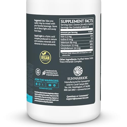Fulvic Acid Trace Minerals Drops Supplement Organic Liquid Mineral Water Drops Vegan (32 Fl Oz)