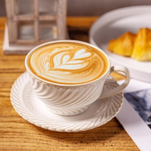 Ceramic Latte Cup with Saucer