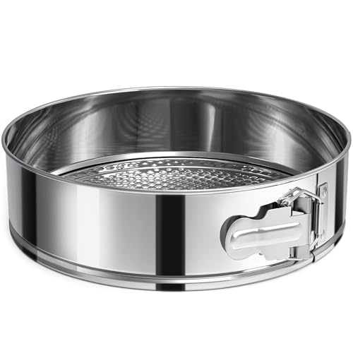 10 Inch Springform Pan 304 Stainless Steel Nonstick Springform Cake Pan with Removable Bottom