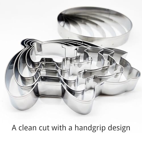 Concha Cutter & Pig Cookie Cutter Set for Mexican Cookbook Fans (6 Count)