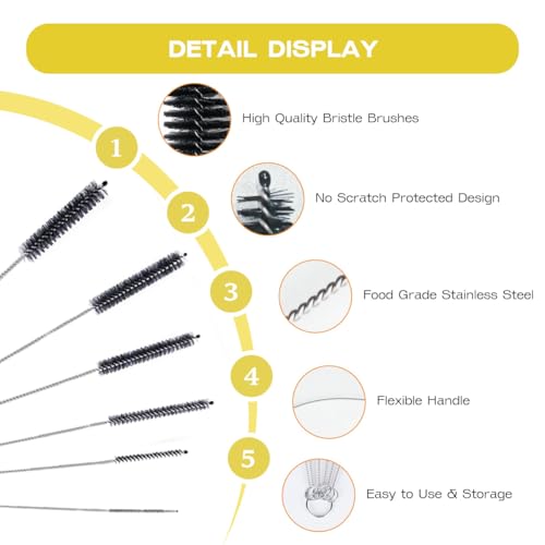 Straw Cleaner Brush Set 6 Piece (6 Count)