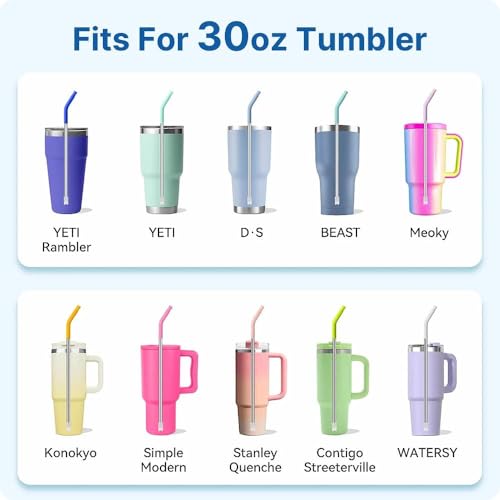 Straight Metal Straws for Stanley 30oz
