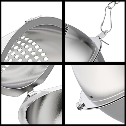2 Pack Food Grade 304 Stainless Steel Mesh Tea Ball 2.1 Inch Tea Infuser Strainer Filter Diffuser for Loose Tea (2 Count)