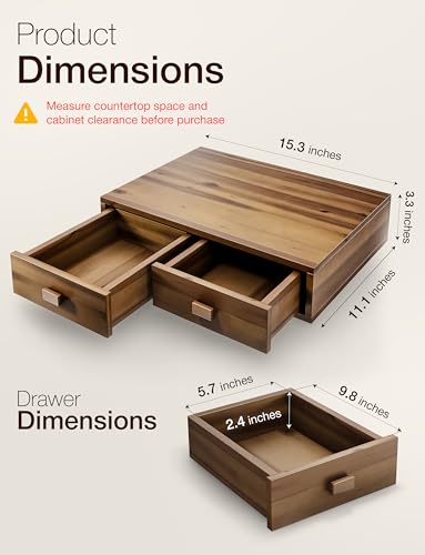 Acacia Wood Coffee Pod Storage Drawer for K
