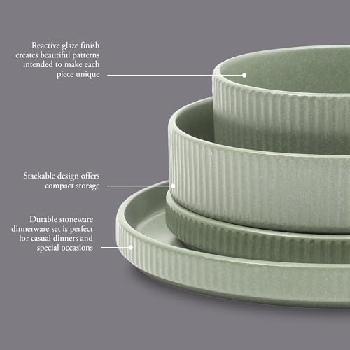 Deerfield 16 Piece Stoneware Dinnerware Set