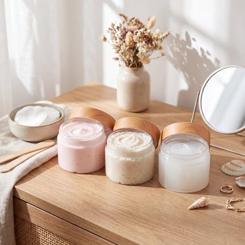 4 Pcs Plastic Jars Wide Mouth with Lids (4 Count)