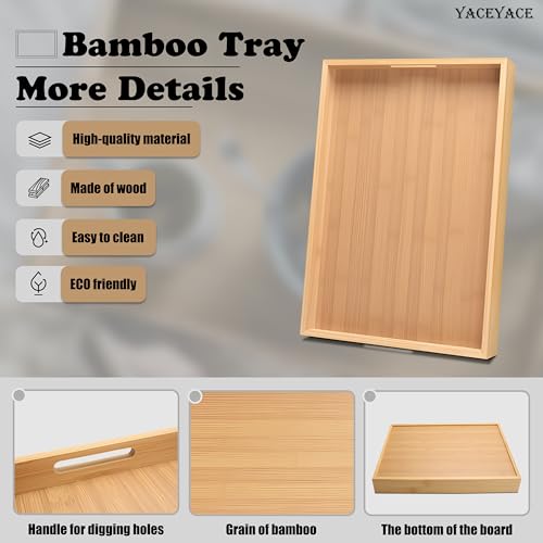 Serving Tray 13"x8.7"x1.5" Small Bamboo Serving Trays