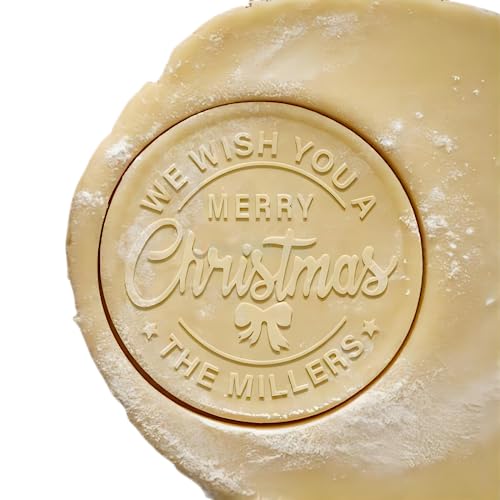 2026 Personalized Christmas Cookie Stamp Custom Merry Christmas Cookies with Your Family's Last Name Great for Baking and Holiday Decorating Ideal Gift for Bakers