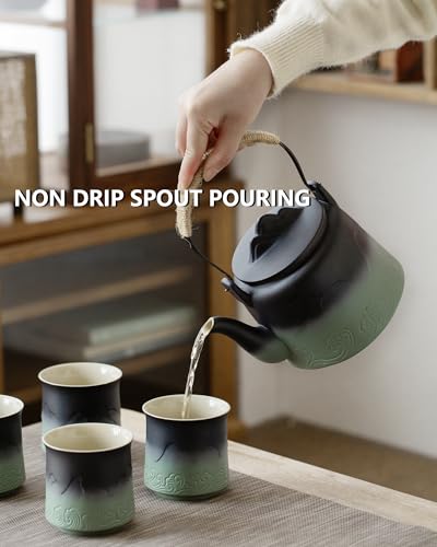 Japanese Teapot Set with 4 Cups