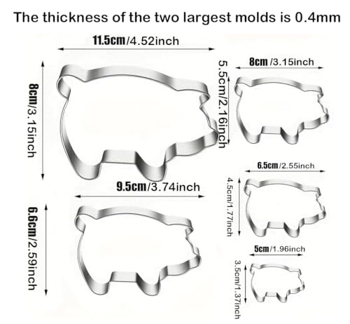 Pig Cookie Cutters Set (5 Count)