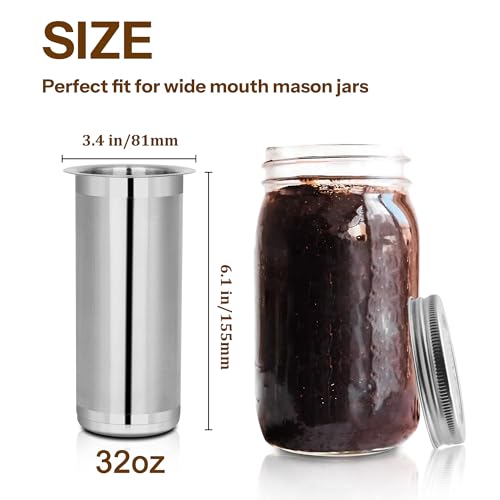 Cold Brew Coffee Filter for 1 Quart Wide Mouth Mason Jar