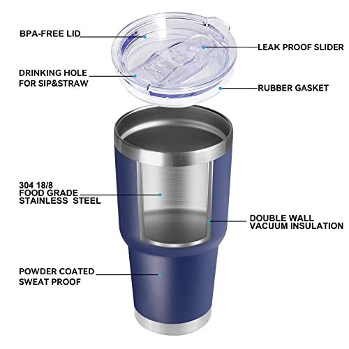 30 oz Tumbler with Lid and Straw (4 Count)