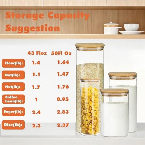 Glass Storage Containers with Airtight Bamboo Lids