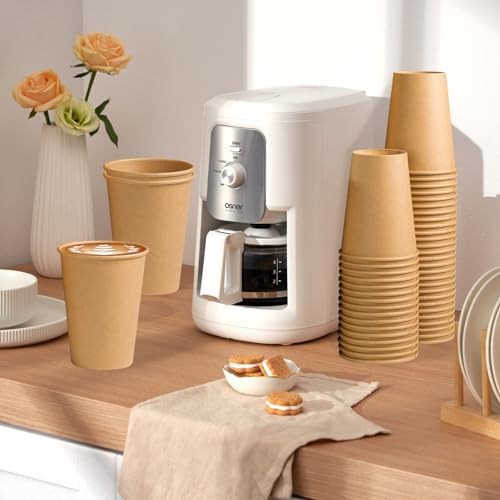 1000 Pack 12 oz Paper Cups Brown Kraft Disposable Hot Coffee Cups (1000 Count)