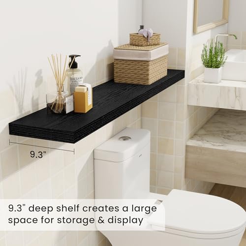 48 Inch Black Floating Shelves (2 Count)