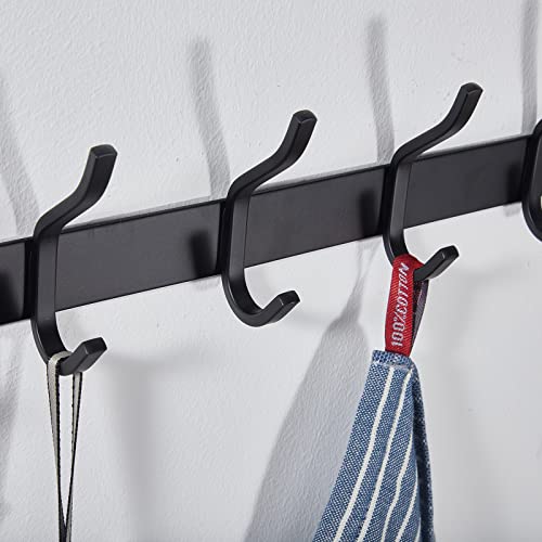 23 Inch Coat Rack Wall Mount with 8 Hooks (2 Count)