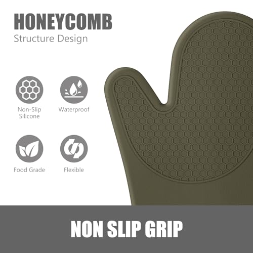 Silicone Oven Mitts and Pot Holders Sets