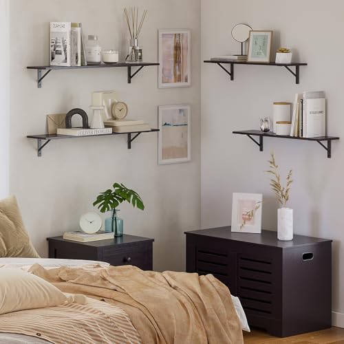 Wall Shelves 23.6" Long Floating Shelves with Metal Brackets (2 Count)