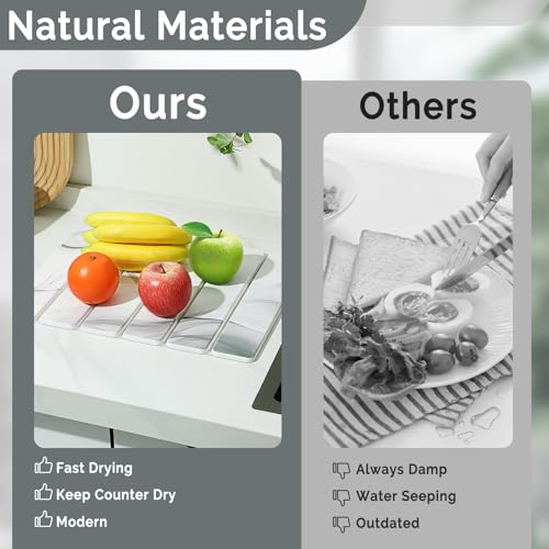 Small Stone Dish Drying Mat for Kitchen Counter (2 Count)