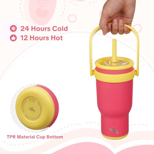 30 oz Tumbler with Handle and Straw