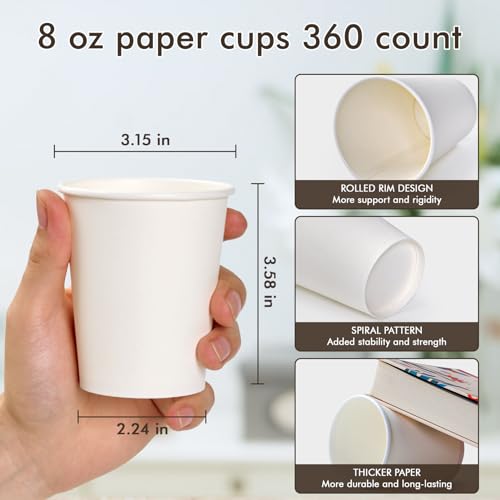 8 oz Paper Coffee Cups (360 Count)