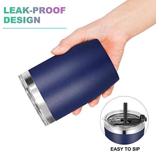 Stainless Steel 12 oz Tumblers bulk Vacuum Insulated Double Wall Travel Tumbler with Lid and Straw Reusable Tumbler (12 Count)