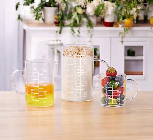 Ackers Etched Graduated Glass Measuring Cup