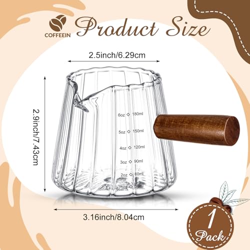 1 Pcs 6 oz Clear Espresso Shot Glass with Handle