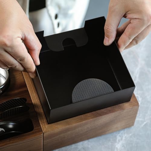 Walnut Espresso Knock Box Dump Bin for Coffee Grounds Disposal