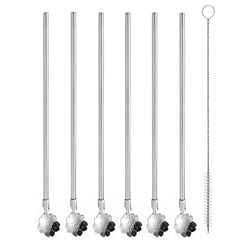 Reusable Stainless Steel Long Handle Straws Spoon