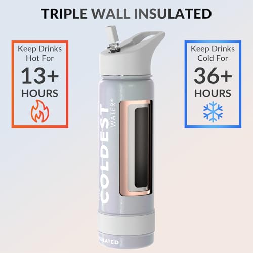 Coldest Insulated Water Bottle with Straw Lid