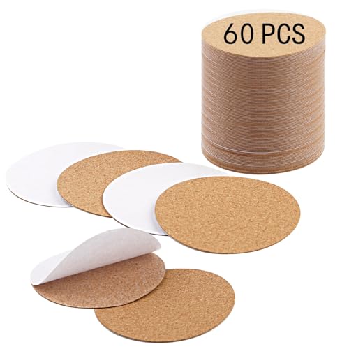 60 PCS self Adhesive Cork for Coasters Bulk (70 Count)
