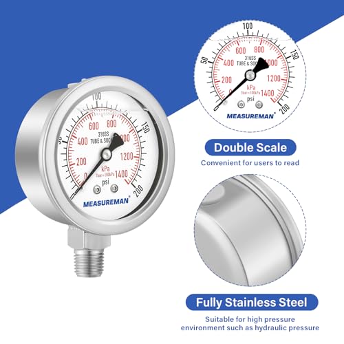 Fully Stainless Steel Hydraulic Glycerin Filled Pressure Gauge