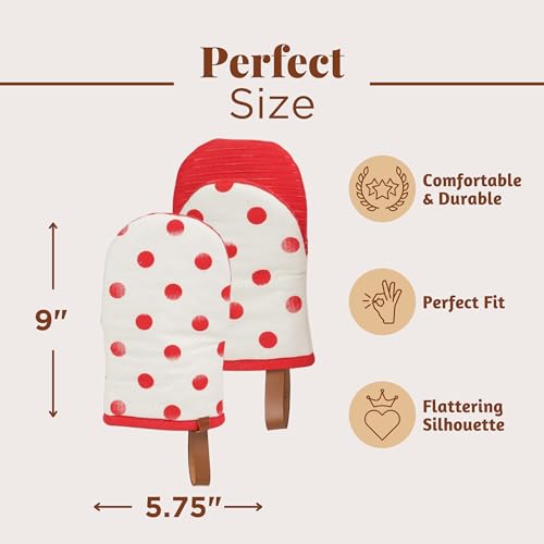 Oven Mitts Polka Dot Red (2 Count)
