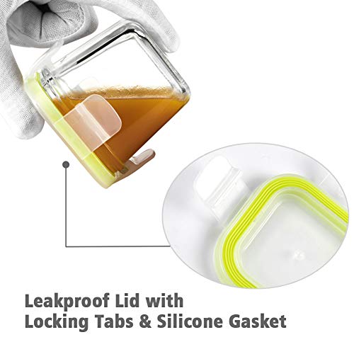 4 Pack Glass Baby Food Containers with Airtight Lids and Stackable Tray (4 Count)