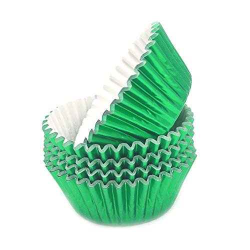 Standard Green Foil Cupcake Liners Muffin Baking Cups for Party and More (100 Count)