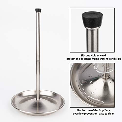 Wine Decanter Drying Stand with Silicone Head to Prevent Scratches