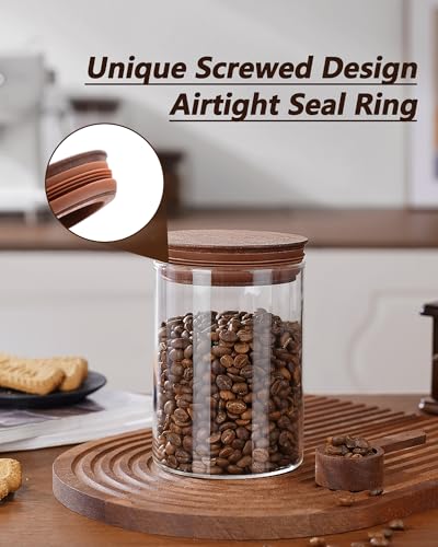 27oz Coffee Canister with Scoop and Wooden Lids