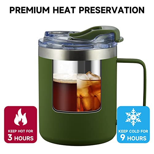 12oz Insulated Travel Coffee Mug with Handle