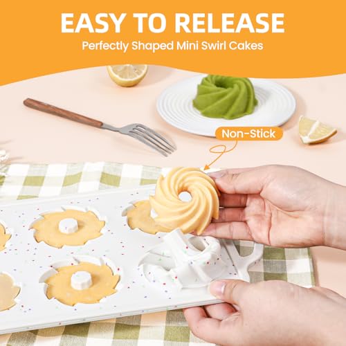 Mini Swirl Cake Pan with Metal Reinforced Frame (2 Count)