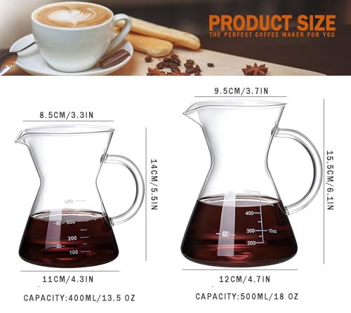 Pour Over Coffee Maker with Reusable Stainless Steel Drip Filter