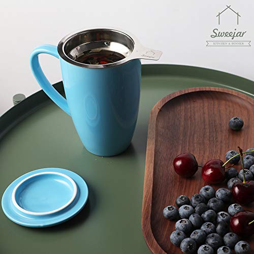 Sweejar Porcelain Tea Infuser Mug with Lid
