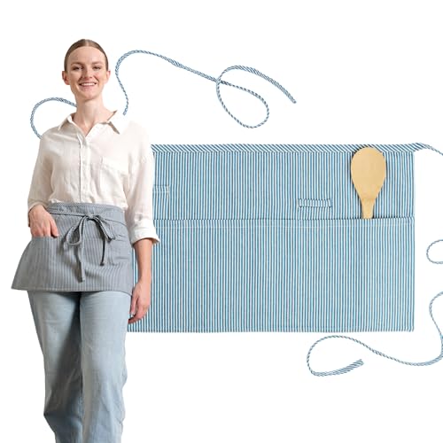 Chef Waist Aprons for Women with Pockets