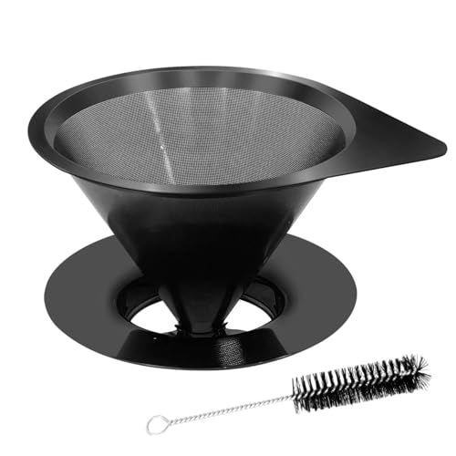 Pour Over Coffee Dripper Reusable Coffee Filter Paperless Coffee Filter Stainless Steel Pour Over Coffee Maker Cone Coffee Dripper for 1