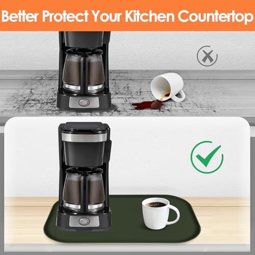 Silicone Coffee Maker Mat with Lip for Countertops