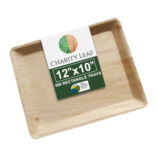 Disposable Bamboo 12" x 10" Trays (200 Count)